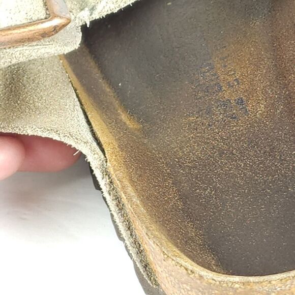 BIRKENSTOCK Women's Arizona US8 EU39 Taupe Suede SoftFB Slide Sandals - Picture 14 of 16